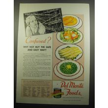 1933 Del Monte Foods Ad - Confused? Why not buy the safe and easy way?