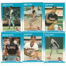 1987 Fleer California Angels UPDATE Team Set of 6 Baseball Cards