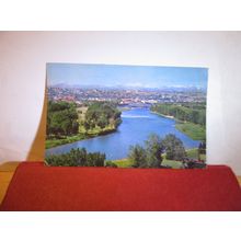 THE BOW RIVER, CALGARY, ALBERTA, CANADA used postcard 1960s pm =