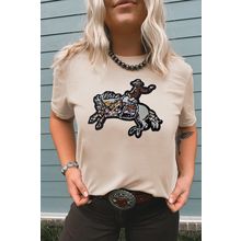 Khaki Sequin Rodeo Graphic Crewneck Tee