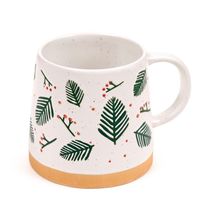 Pine Sprigs & Berries Tapered Stoneware Mug 9 CM Ceramic Gift Tableware Boxed