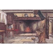 Anne Hathaways Cottage Chimney Corner Piano Postcard