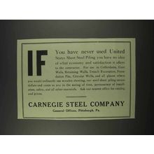 1913 Carnegie Steel Company Ad - If You Have Never Used