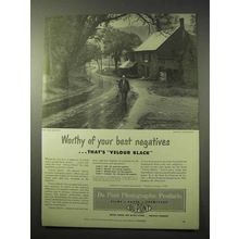 1950 Du Pont Velour Black Photographic Paper Ad