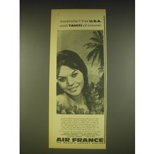 1963 Air France Airline Ad - Australia? Via U.S.A. and Tahiti of course