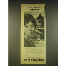 1963 Air France Airline Ad - Two ways to Tokyo