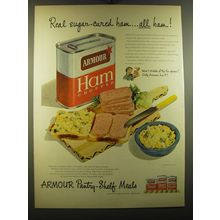 1950 Armour Ham Ad - Real sugar-cured ham.. All ham