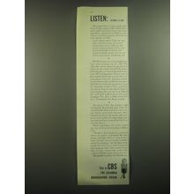 1945 CBS Columbia Broadcasting System Ad - Listen: October 13, 1945