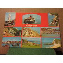 multiview, KENT COAST used postcard by Colourmaster 1984 pm =