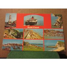 multiview, KENT COAST used postcard by Colourmaster 1984 pm