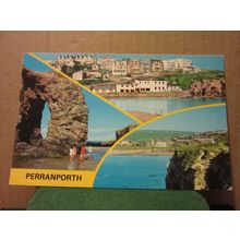 multiview, PERRANPORTH, CORNWALL used postcard Colourmaster =