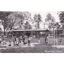 Munsterbilzen Childrens Park Swings Belgium Vintage Real Photo Postcard