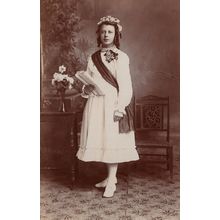 Beatrice Graduation Day Antique Hand Signed Certificate Fashion Real Photo Postc