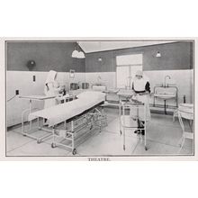 Nurse's In Operating Theatre Surgeons Ward Antique Hospital Postcard