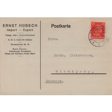 Ernst Hubsch German Timber Merchants to Denmark Advertising Postcard