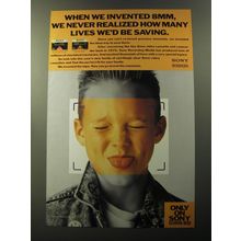 1992 Sony 8mm video cassette Ad - never realized how many lives we'd be saving