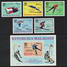 Malagasy Rep. Winter Olympic Games Innsbruck 5v+MS 1975 CTO SG#330-MS335