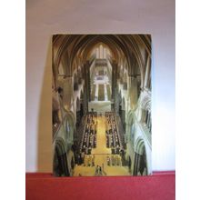 BIRD'S-EYE VIEW, INTERIOR, SALISBURY CATHEDRAL, WILTSHIRE unused postcard =