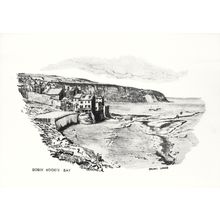 Art postcard Robin Hood’s Bay, North Yorkshire, by Brian Lewis. Unposted