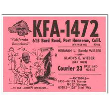 kfa-1472 herman wieser port hueneme cal 1960s cb qsl vintage postcard3