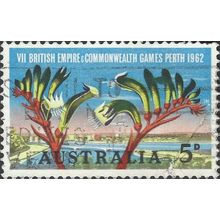 AUSTRALIA, SPORT, Commonwealth Games, Kangaroo Paw, blue 1962, 5d, #5