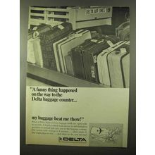 1966 Delta Airlines Ad - On The Way to Baggage Counter