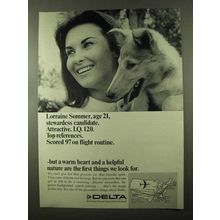 1966 Delta Airlines Ad - Lorraine Sommer Stewardess