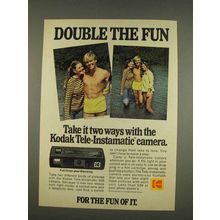 1976 Kodak Tele-Instamatic Camera Ad - Double the Fun
