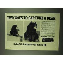 1976 Kodak Tele-Instamatic 608 Camera Ad - A Bear