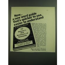 1968 Webster's New Dictionary of Synonyms Advertisement