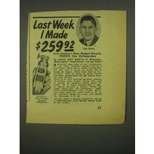 1952 Presto Midget Miracle Fire Extinguisher Ad - Last week I made $259.92