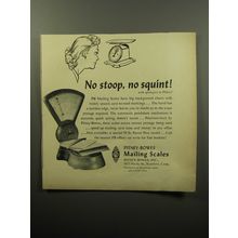 1951 Pitney-Bowes Mailing Scales Ad - No stoop, no squint