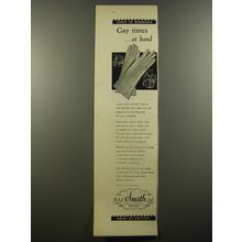 1954 H.A.& E. Smith Mark Cross Gloves Ad - Gay times at hand