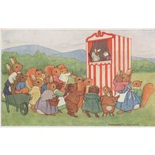 Punch & Judy Puppet Show Margaret Tempest Antique Original Postcard