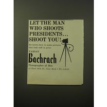 1960 Bachrach Photography Advertisement - Let the man who shoots presidents