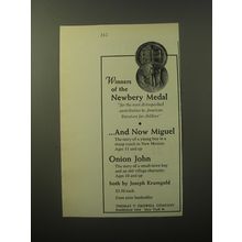 1960 Thomas Y. Crowell Book Ad - And Now Miguel; & Onion John by Joseph Krumgold