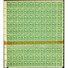 804, MNH 1¢ Double Paper And Tape Splice Error In Full Sheet - Stuart Katz