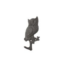 Pack Of 2] Cast Iron Owl Sitting on a Tree Branch Decorative Metal Wall Hook...