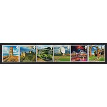 Great Britain Landmarks Glastonbury iron Bridge Harlech Strip of 6v 2011 MNH
