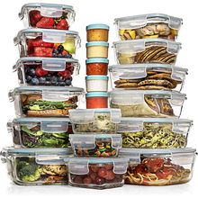 Razab 35 Pc Set Glass Food Storage Containers with Lids - Meal Prep Airtight Ben