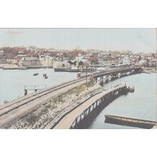Lymington Showing Paddle Steamer & Railway Hampshire Postcard (QHAM195)