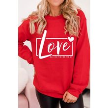 Red Valentine's Day Love Graphic Sweatshirt