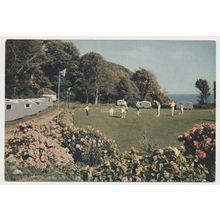 VENTNOR FLOWERS BROOK putting caravans mid 20th C. RPPC JA Dixon IW 1505