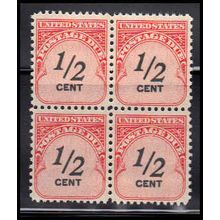 J88 1/2c Postage Due Fine MNH Blk/4 O7058