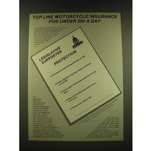 1990 Legislative Supporter Fund AMA Ad - Top line Motorcycle insurance