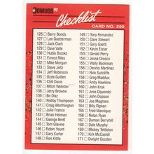 1990 Donruss Baseball Checklist unmarked card #200