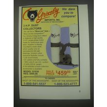 1991 Grizzly Imports 3 H.P. Dust collectors Ad - We dare you to compare!