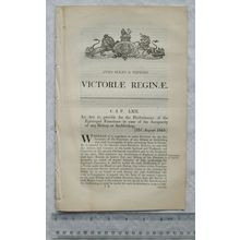 1843 Act of Parliament: Episcopal functions incapacity of Bishop or Archbishop