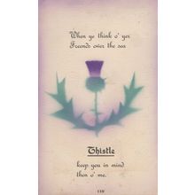 Thistle Man Hands Friends Over Across The Sea Old Postcard