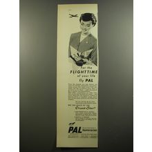 1952 PAL Philippine Air Lines Ad - for the flighttime of your life fly PAL